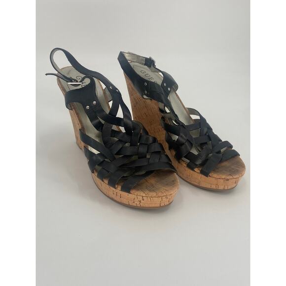 Guess Open Toe strapped Wedge Sandals - Picture 1 of 7